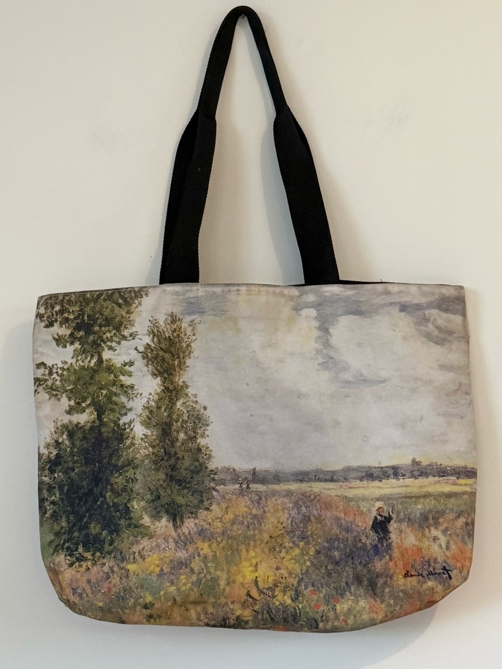 Claude Monet Art Print Tote Bag Poppy Field near Argenteuil Shoulder Tote Bag
